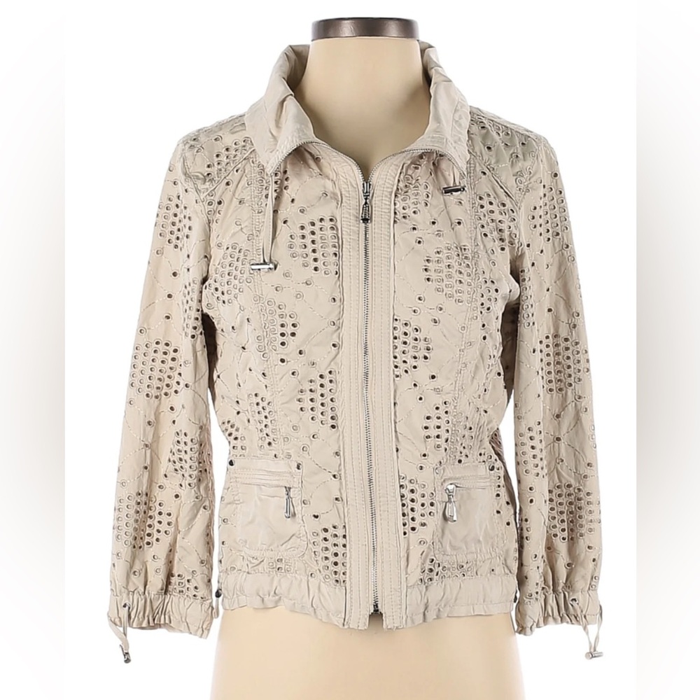 White House Black Market  eyelet jacket in like new condition. Size 4